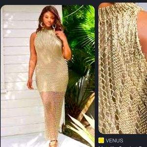 Metallic Crochet Dress PLUS SIZE 2X